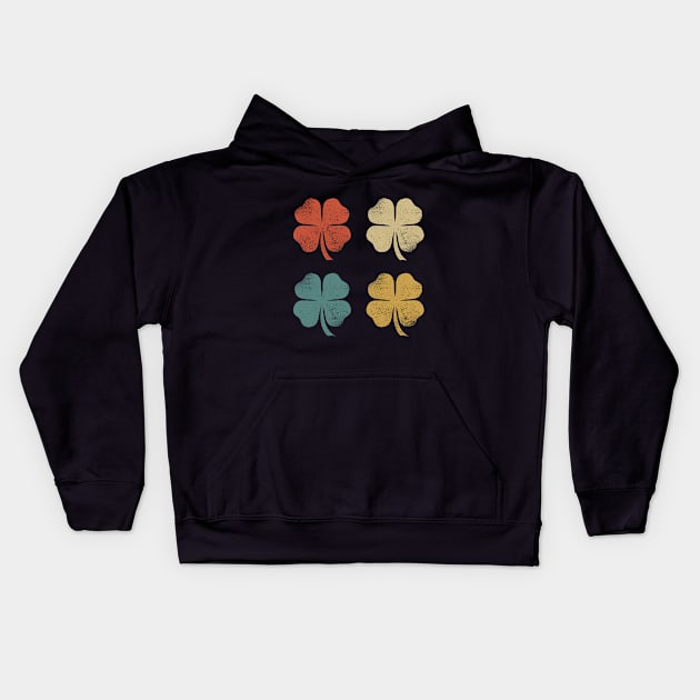 Retro Shamrocks Kids Hoodie by monolusi